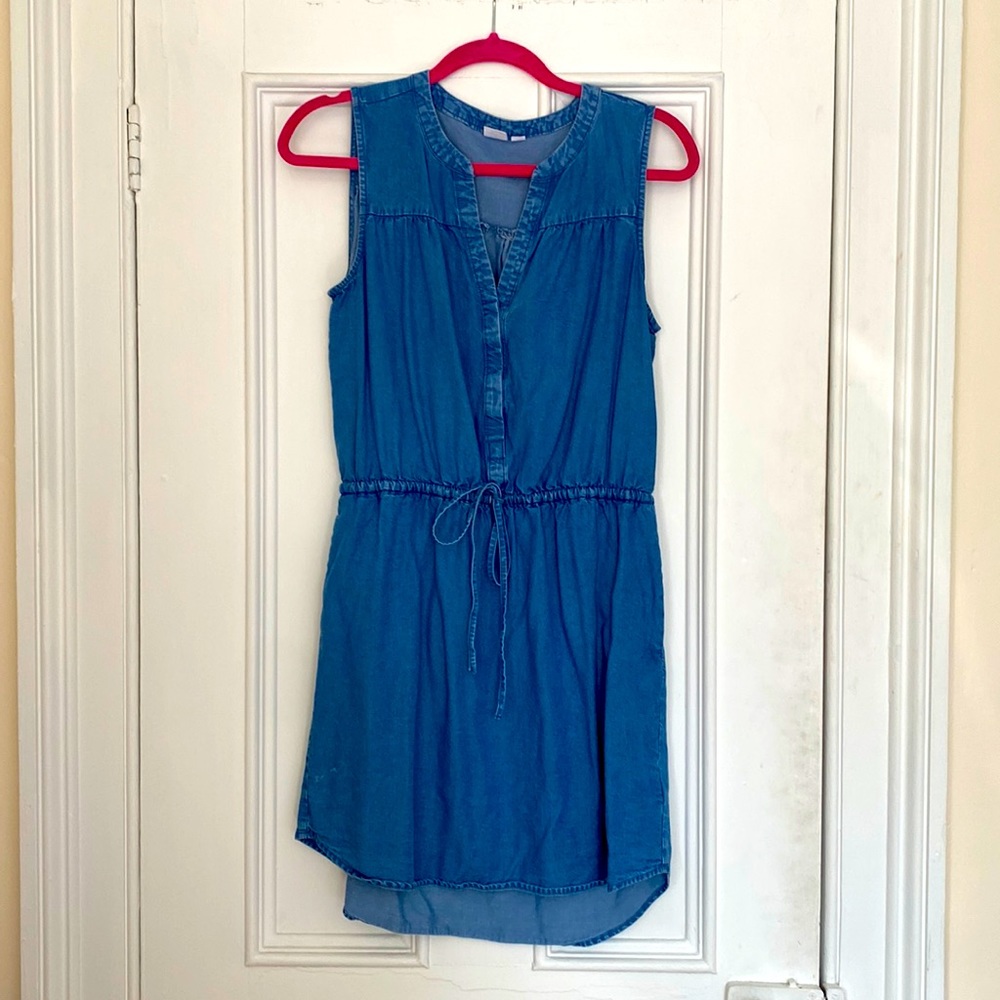 Gap Denim High Low Cinch Dress